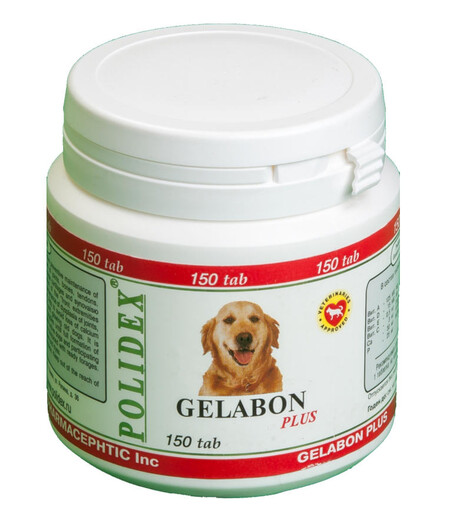 POLIDEX Gelabon plus 150 таб гелабон плюс для собак укрепляет связки и суставы профилактика заболеваний хрящевых поверхностей