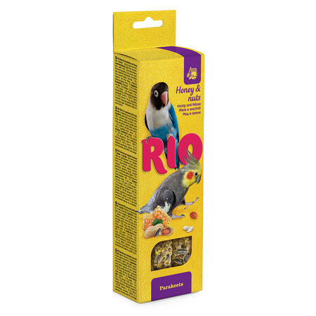 RIO 2х75 г палочки для средних попугаев с медом и орехами