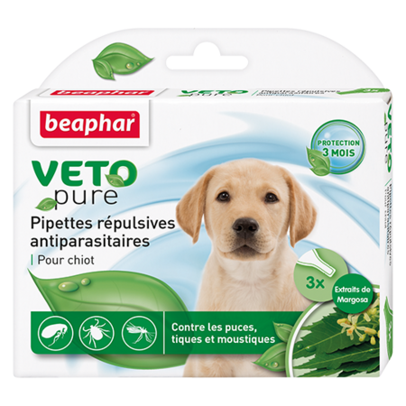 BEAPHAR Veto Nature 3 пипетки капли для щенков от блох, клещей и комаров с экстрактом маргозы