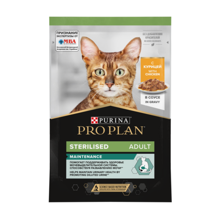 PRO PLAN® Sterilised MAINTENANCE 85 г влажный корм для взрослых стерилизованных кошек с курицей
