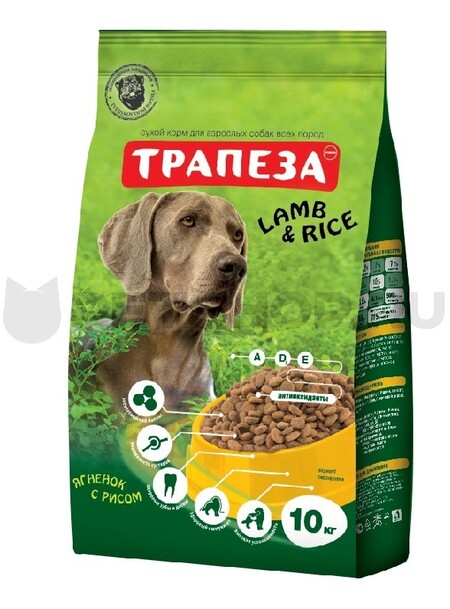ТРАПЕЗА сух. 10 кг для собак Ягненок с рисом