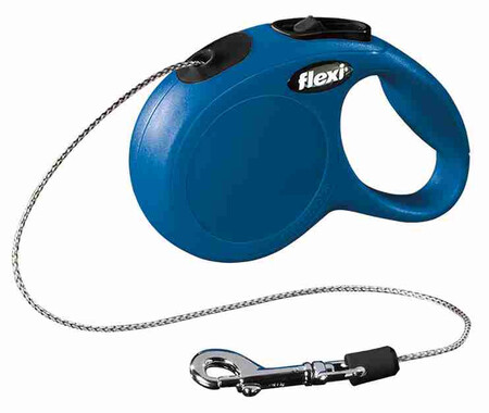 FLEXI NEW CLASSIC XS 3 м до 8 кг рулетка для маленьких собак синяя трос.