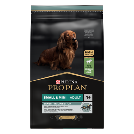 PRO PLAN® Sensitive Digestion сухой корм для взрослых собак мелких и карликовых пород при чувствительном пищеварении с ягненком