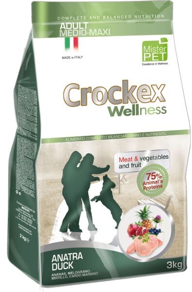 CROCKEX Wellness сухой корм для собак средних и крупных пород 12 кг утка с рисом