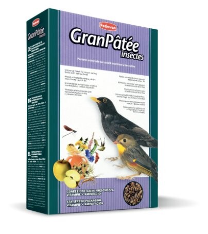 PADOVAN GRANPATEE insectes 1 кг корм комплексный для насекомоядных и плотоядных птиц с насекомыми.