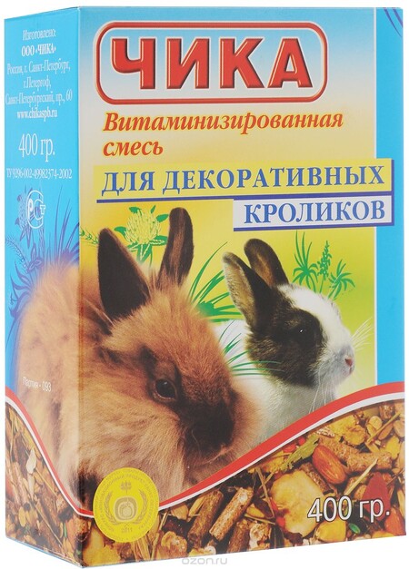 Чика 400 г корм для декоративных кроликов