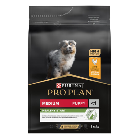 PRO PLAN® Healthy Start сухой корм для щенков, беременных и кормящих собак средних пород с курицей