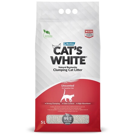 Cat's White Natural 5 л комкующийся наполнитель натуральный без ароматизатора для кошачьего туалета
