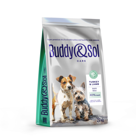 BUDDY SOL CARE ADULT MINI 3 кг сухой корм для взрослых собак мелких пород с индейкой и ягненком