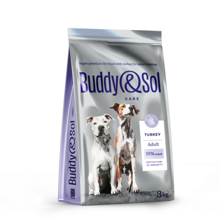 BUDDY SOL CARE ADULT 3 кг сухой корм для взрослых собак средних и крупных пород с индейкой