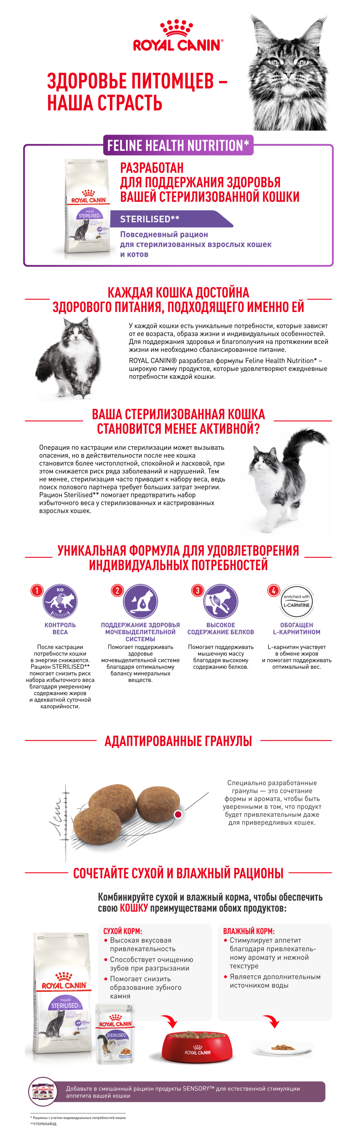 ROYAL CANIN STERILISED 37 корм для стерилизованных кошек с 1 до 7 лет