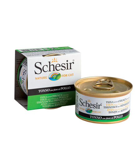 SCHESIR 85 г консервы для кошек тунец с цыпленком