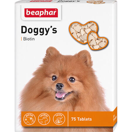 BEAPHAR Doggy`s Biotin 75 таблеток витаминизированное лакомство для собак с биотином