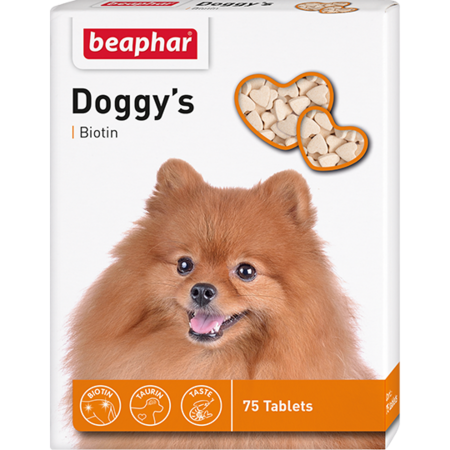 BEAPHAR Doggy`s Biotin 75 таблеток витаминизированное лакомство для собак с биотином