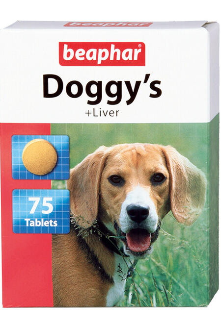 BEAPHAR Doggy`s Liver 75 таблеток витаминизированное лакомство для собак с печенью