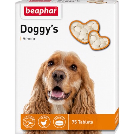 BEAPHAR Senior Doggy`s 75 таблеток минеральное лакомство для собак старше 7 лет с L-карнитином