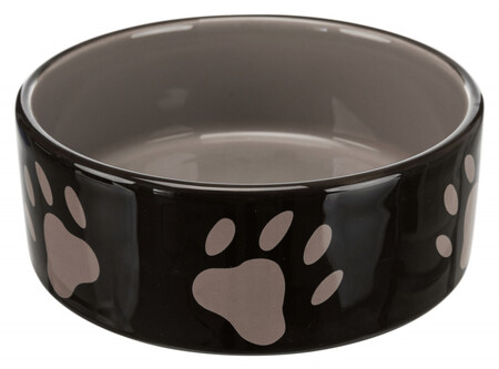 TRIXIE 0,3 л 12 см миска для собаки керамическая с рисунком лапка коричнево бежевая