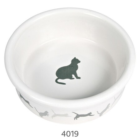 TRIXIE Миска керамическая для кошки с рисунком `Кошка` 0,25мл ф11см (1х6)