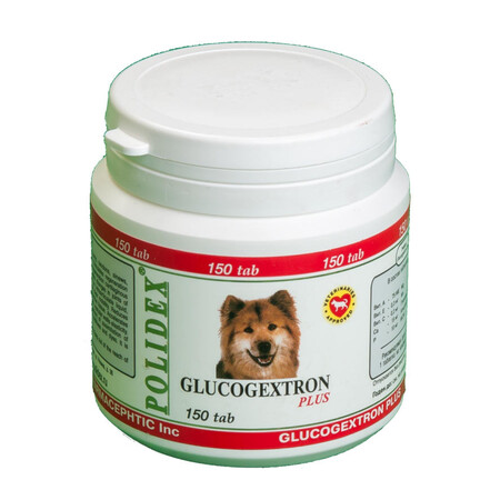POLIDEX Glucogextron 150 таб глюкогекстрон плюс для собак улучшает образование внутрисуставной жидкости способствует восстановлению хрящевых поверхностей