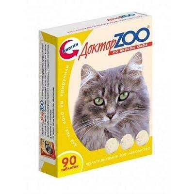 Доктор ZOO 90 шт мультивитаминное лакомство cо вкусом сыра для кошек