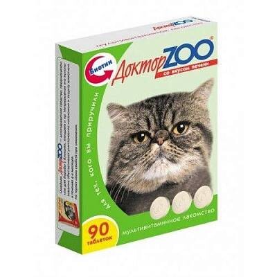 Доктор ZOO 90 шт мультивитаминное лакомство cо вкусом печени для кошек