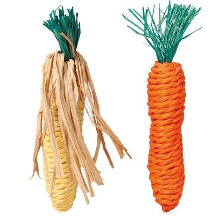 TRIXIE 2 шт х15 см набор для грызунов морковь и кукуруза сизаль