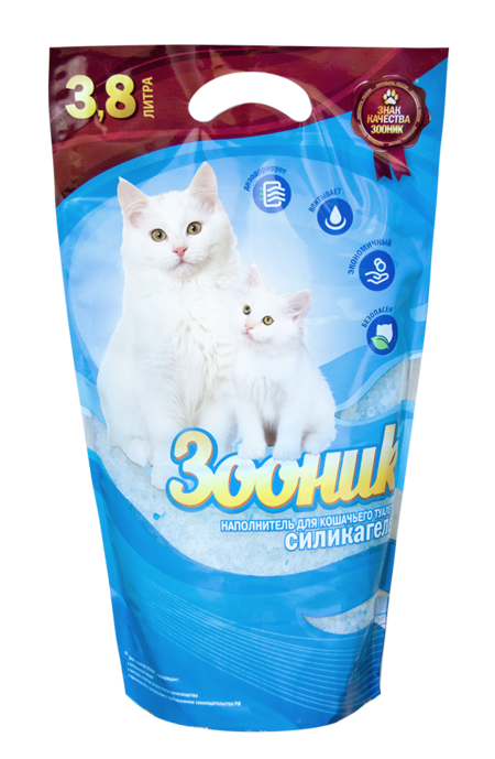 ЗООНИК 3,8 л силикагелевый наполнитель для кошачьих туалетов