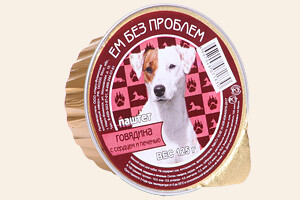 ЕМ БЕЗ ПРОБЛЕМ 125 г консервы для собак говядина с сердцем и печенью ламистер