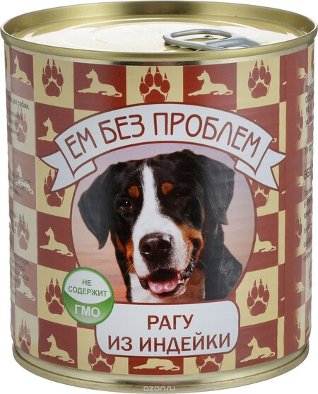 ЕМ БЕЗ ПРОБЛЕМ 750 г консервы для собак рагу из индейки