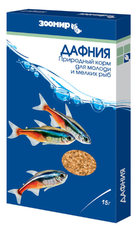 ЗООМИР 15 г дафния корм для аквариумных рыб универсальный в коробке