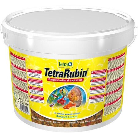 TETRA RUBIN 10 л корм для рыб в виде хлопьев с натуральными добавками для усиления естественной окраски ведро