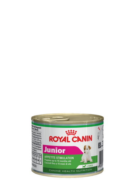 ROYAL CANIN JUNIOR 195 г консервы для щенков мелких пород вес взрослой собаки до 10 кг в возрасте 10 месяцев