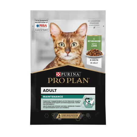 Pro Plan MAINTENANCE 85 гр влажный корм для взрослых кошек, с ягненком в желе