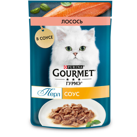 Gourmet Perle Мини-филе 75 г пауч консервы для кошек, с лососем 1х26