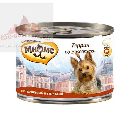 МНЯМС конс.200 г для собак Террин по-Версальски, (телятина с ветчиной)