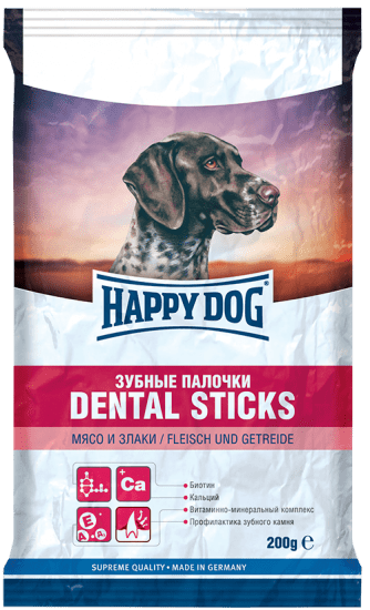 HAPPY DOG 180 г лакомство для собак зубные палочки мясо и злаки