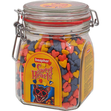 BEAPHAR Sweet Hearts 1500 шт лакомство для кошек разноцветные сердечки