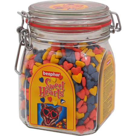 BEAPHAR Sweet Hearts 1500 шт лакомство для кошек разноцветные сердечки