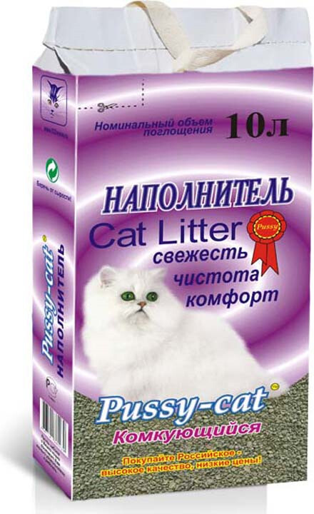 Pussy-Cat 10 л комкующийся наполнитель для кошачьих туалетов