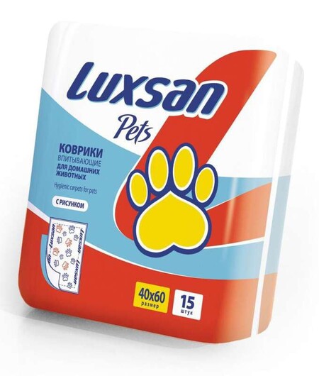 LUXSAN PREMIUM 15 шт 40х60 см пеленки для собак