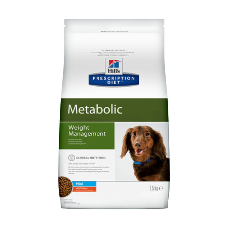Hill`s Prescription Diet Metabolic Weight Management 1,5 кг сухой корм для собак мелких пород для снижения веса курица