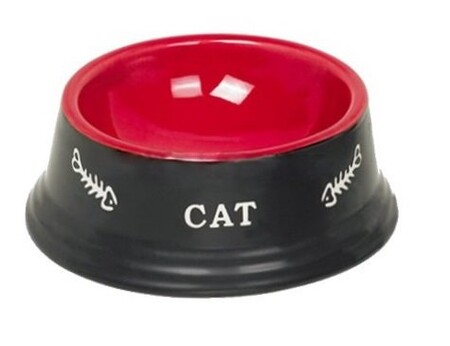 NOBBY CAT 0,14 л 14 см x 4,8 см миска красная черная с рисунком керамика