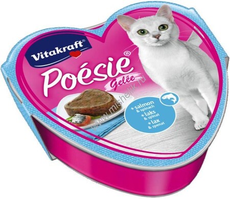 VITAKRAFT POESIE 85г консервы для кошек лосось шпинат в желе.