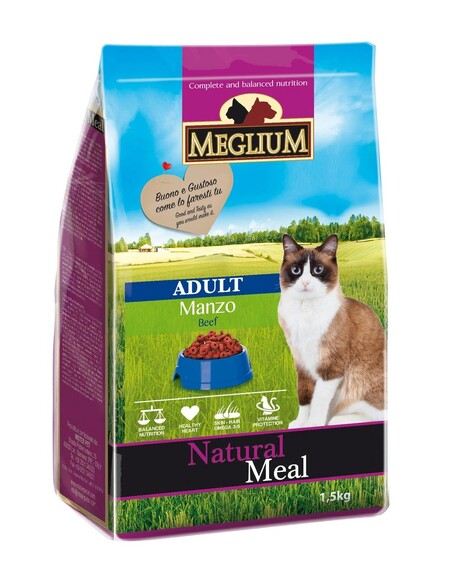 MEGLIUM ADULT Корм сухой 15 кг говядина для кошек