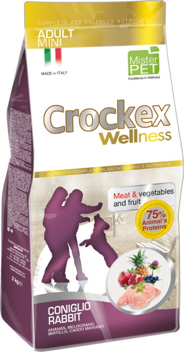 CROCKEX Wellness 2кг Корм сухой для собак мелких пород кролик с рисом