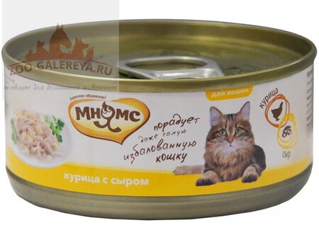 МНЯМС консервы для кошек Курица с сыром в нежном желе 70 г