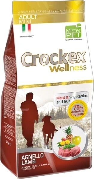 CROCKEX Wellness 2 кг корм сухой для собак мелких пород ягненок с рисом