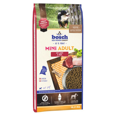 Bosch Adult Mini Lamb&Rice корм для взрослых собак маленьких пород ягненок с рисом