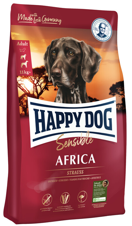 HAPPY DOG Supreme Africa сухой корм для собак средних и крупных пород с мясом страуса