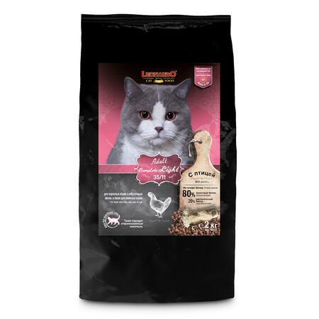LEONARDO Adult Complete Light корм для кастрированных котов и стерилизованных кошек, страдающих избыточным весом